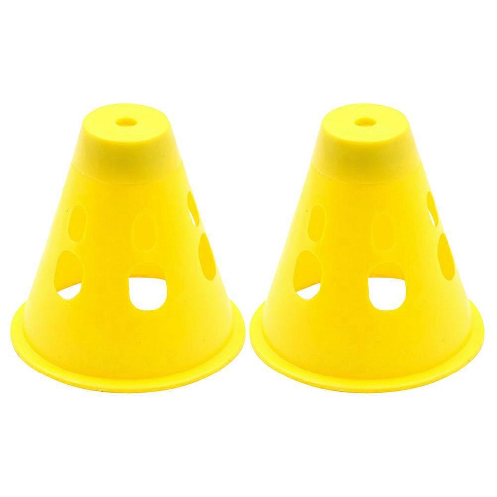 Camping Tent Nail Warning Caps in Yellow PE Material for Decor and Safety 2 Pieces