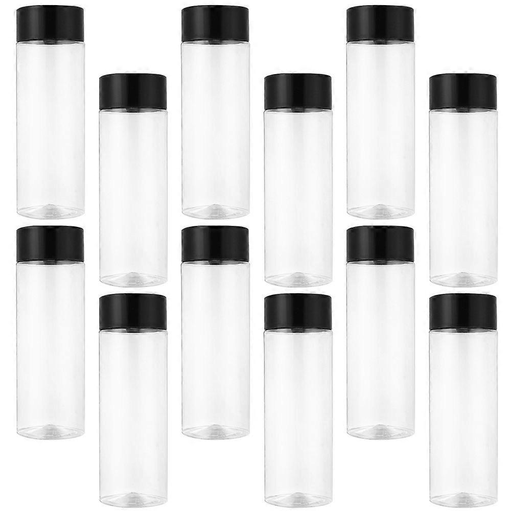12 Pack Assorted Color Refillable PET Beverage Bottles for Travel Large Capacity Lids