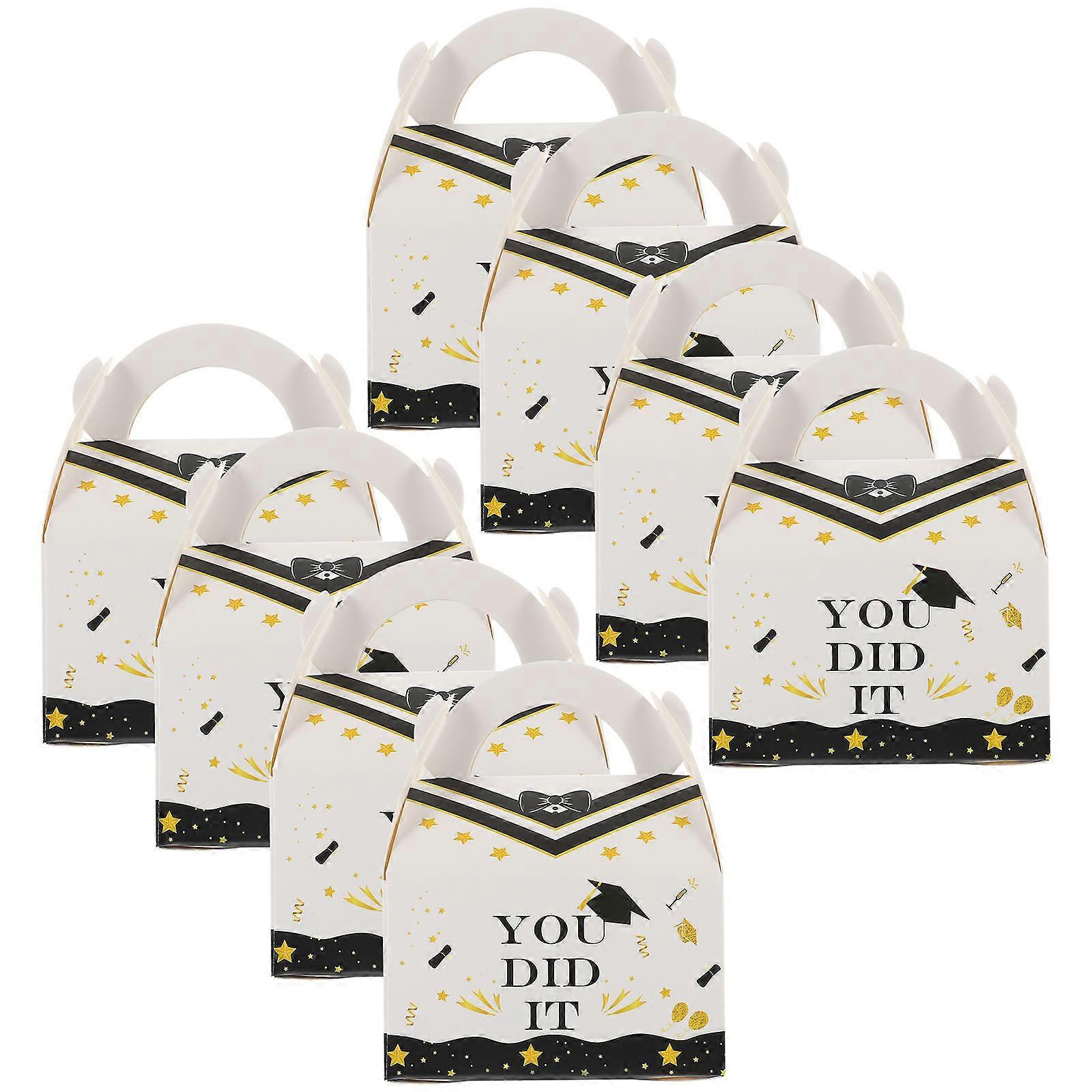 Graduation Themed Gift Boxes for Candy and Snacks 50pcs Lightweight with Steady Flat