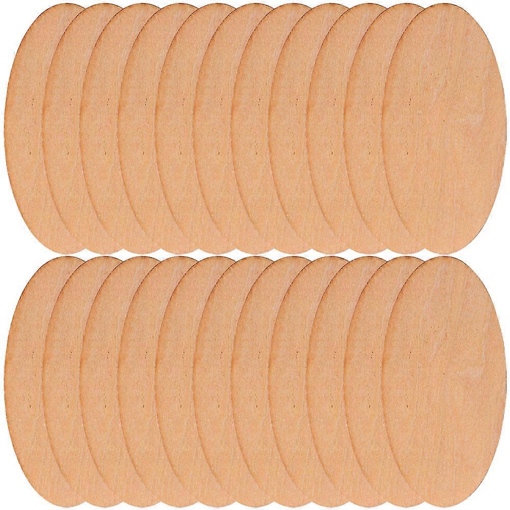 50pcs DIY Wooden Slices Oval Shape Coaster Blank Wood Slices
