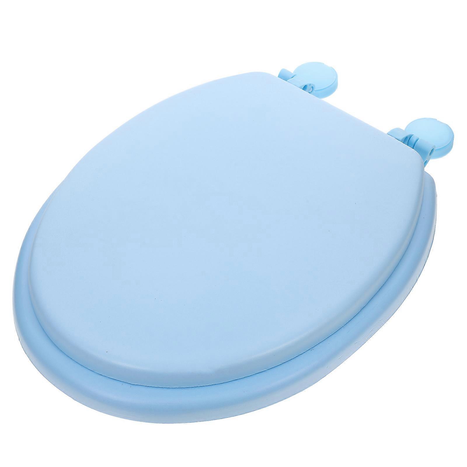 Thickened Toilet Lid Easy to Clean Foam 43.00X34.50X2.00CM Classic Style for Bathroom Use 1Pcs