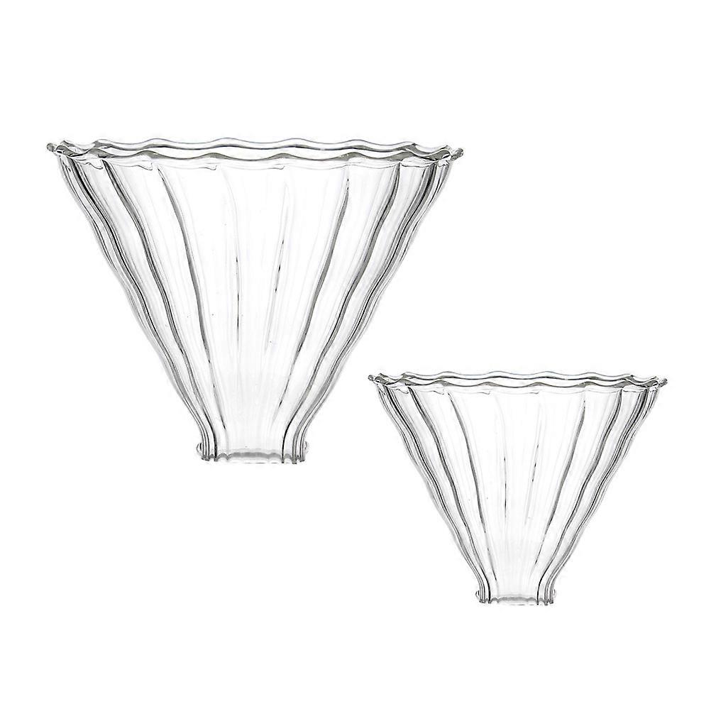 Transparent Glass Coffee Dripper with Fine Filter for Home Use 2pcs