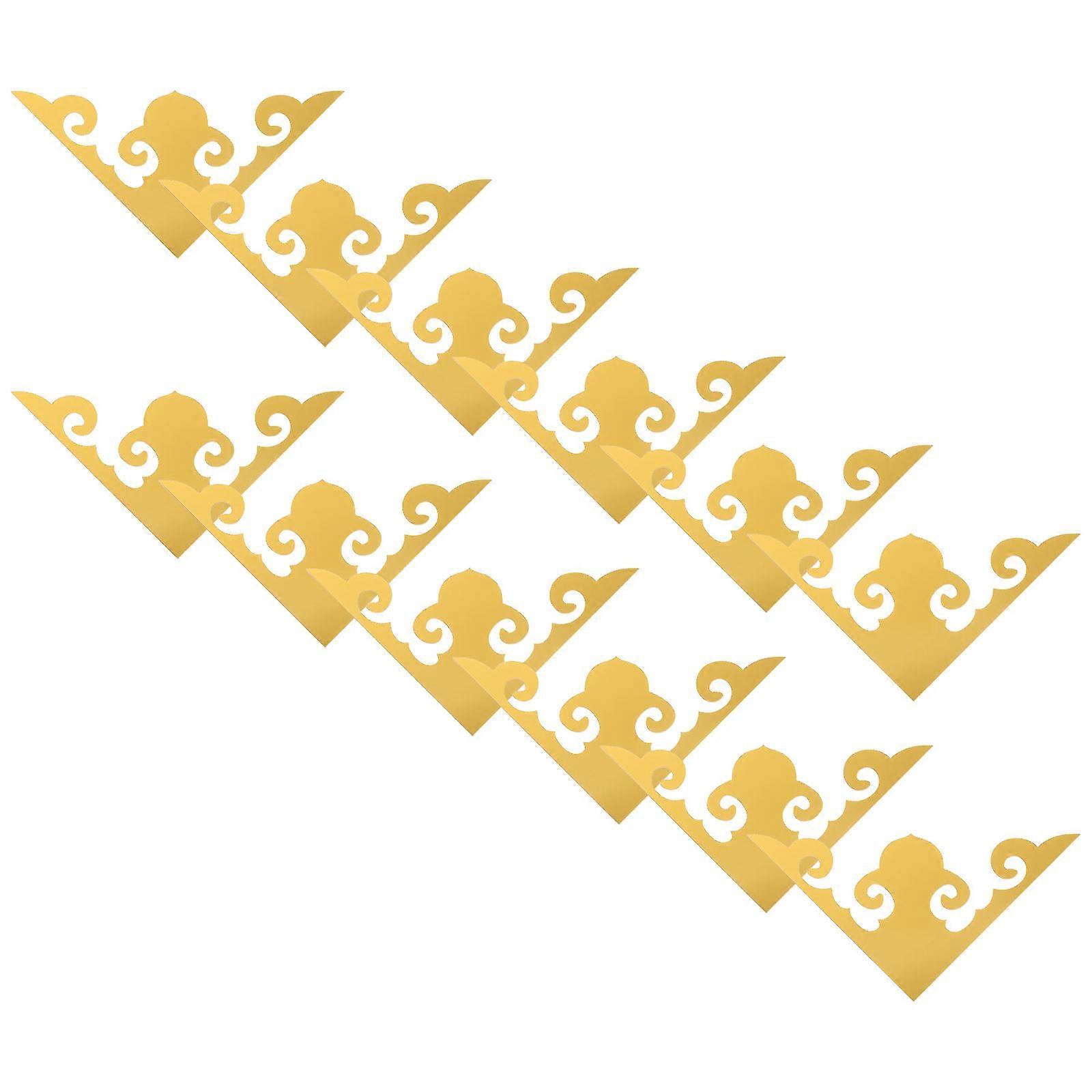 Here's a polished and professional product description based on your input:
**12pcs Acrylic Mirror Wall Stickers – Self Adhesive Corner Decals