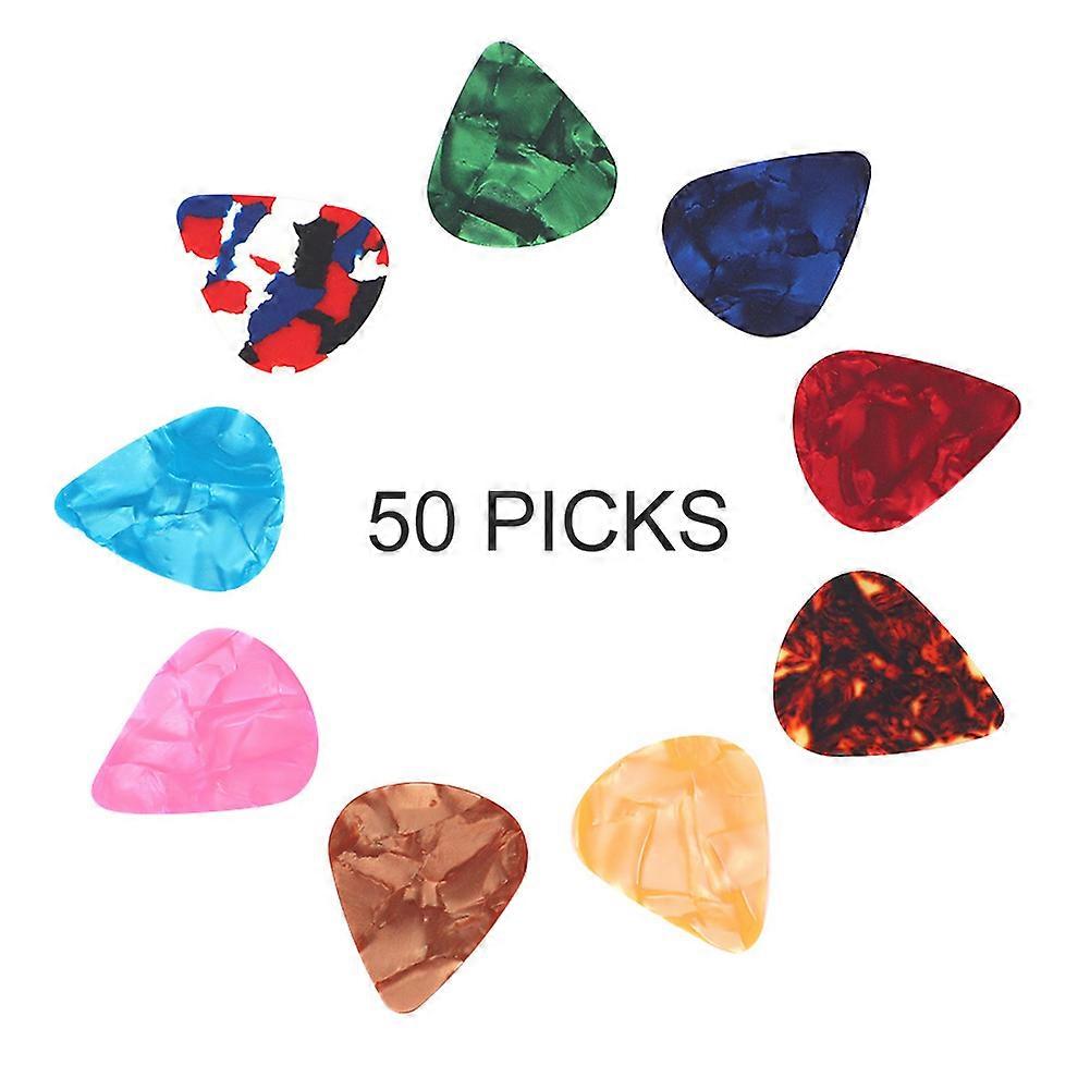 50Pcs Celluloid Guitar Picks Plectrums 0.46mm Musical Instruments Accessory(0.46mm)