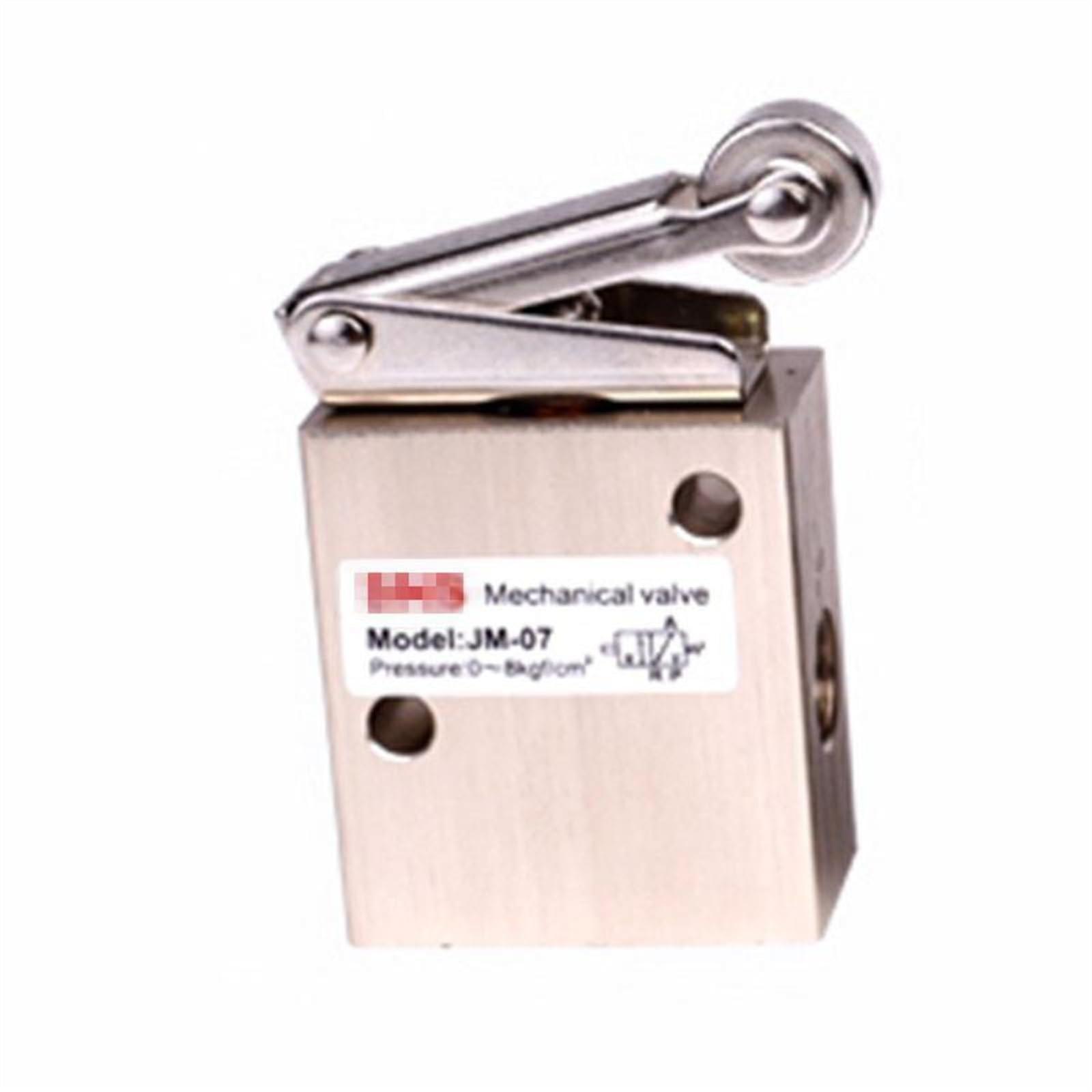 2-Position 3-Way Roller Pneumatic Mechanical Valve, Silver, Model JM-07, 1 Piece