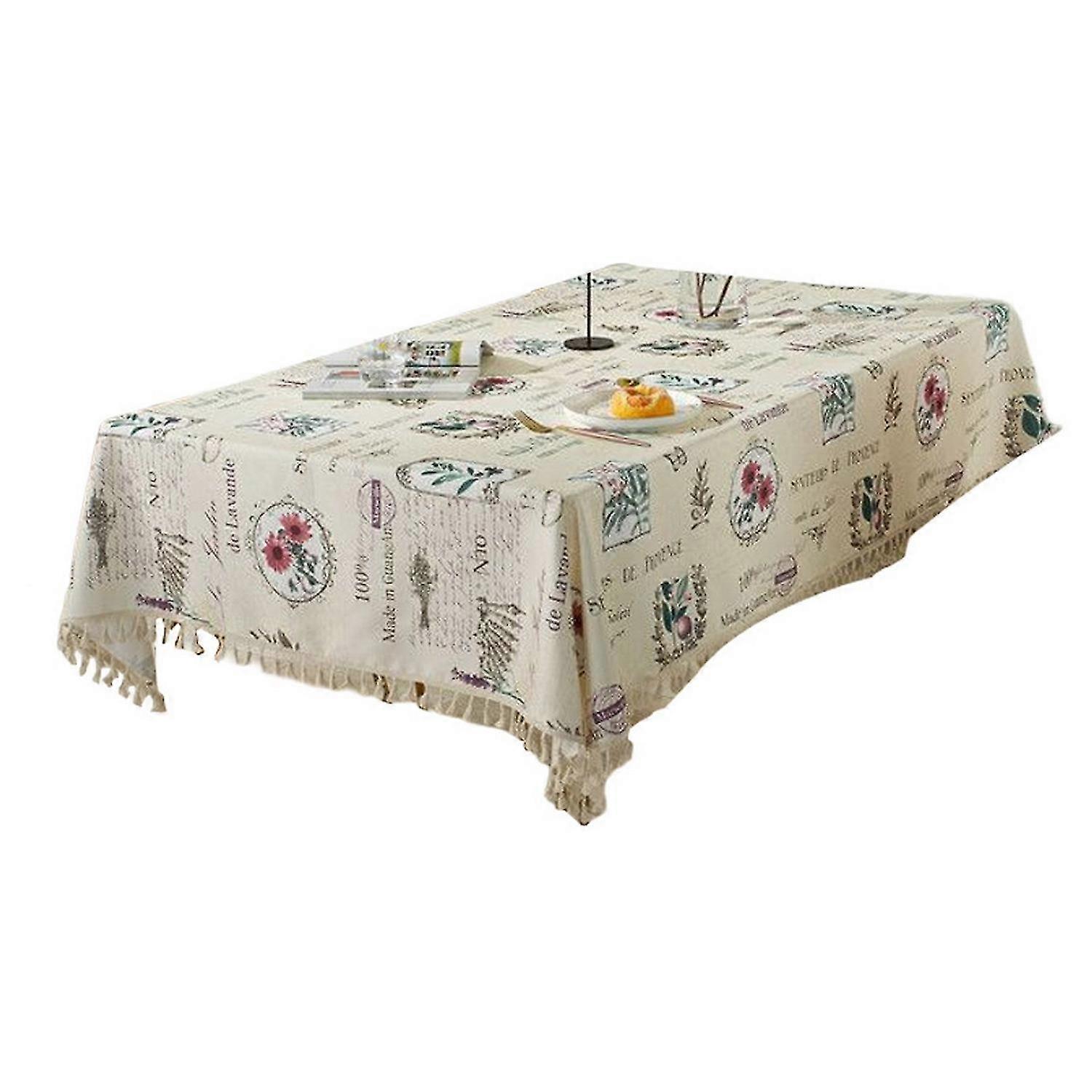 2025 Nappe Lettre Impression Imperméable à l’huile Rétro Impression Motif Couverture de Table à manger Decorati