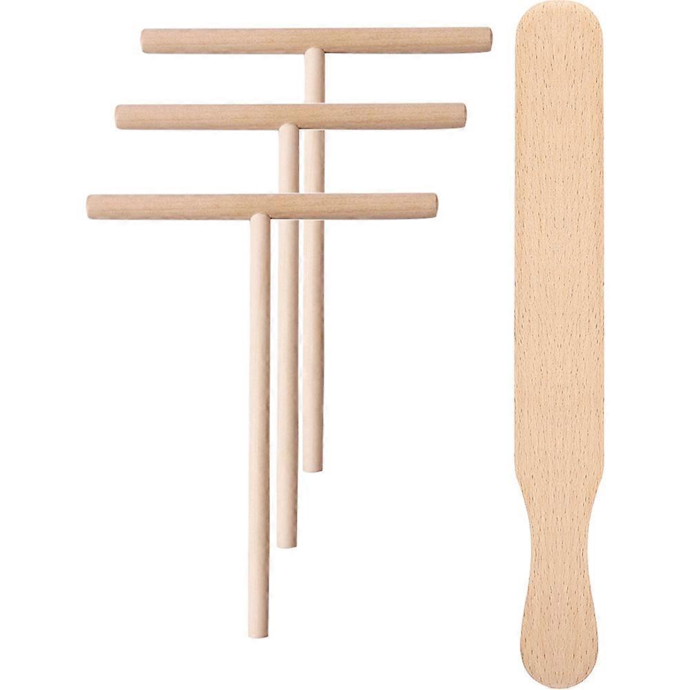 Crepe Spreader And Spatula Kit For Cooking Enthusiasts In Kitchen Tools 30.00X4.00X1.50CM Light Yellow Food Preparation 1 Set