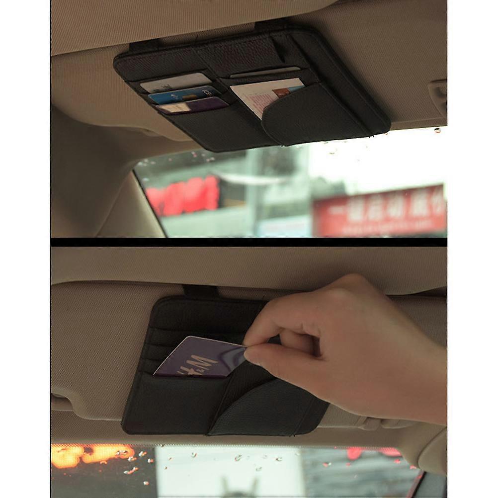 Visor Accessory With Organizer Function And Sun Protection Made For Drivers Featuring Rectangular Design In Black 1Pack