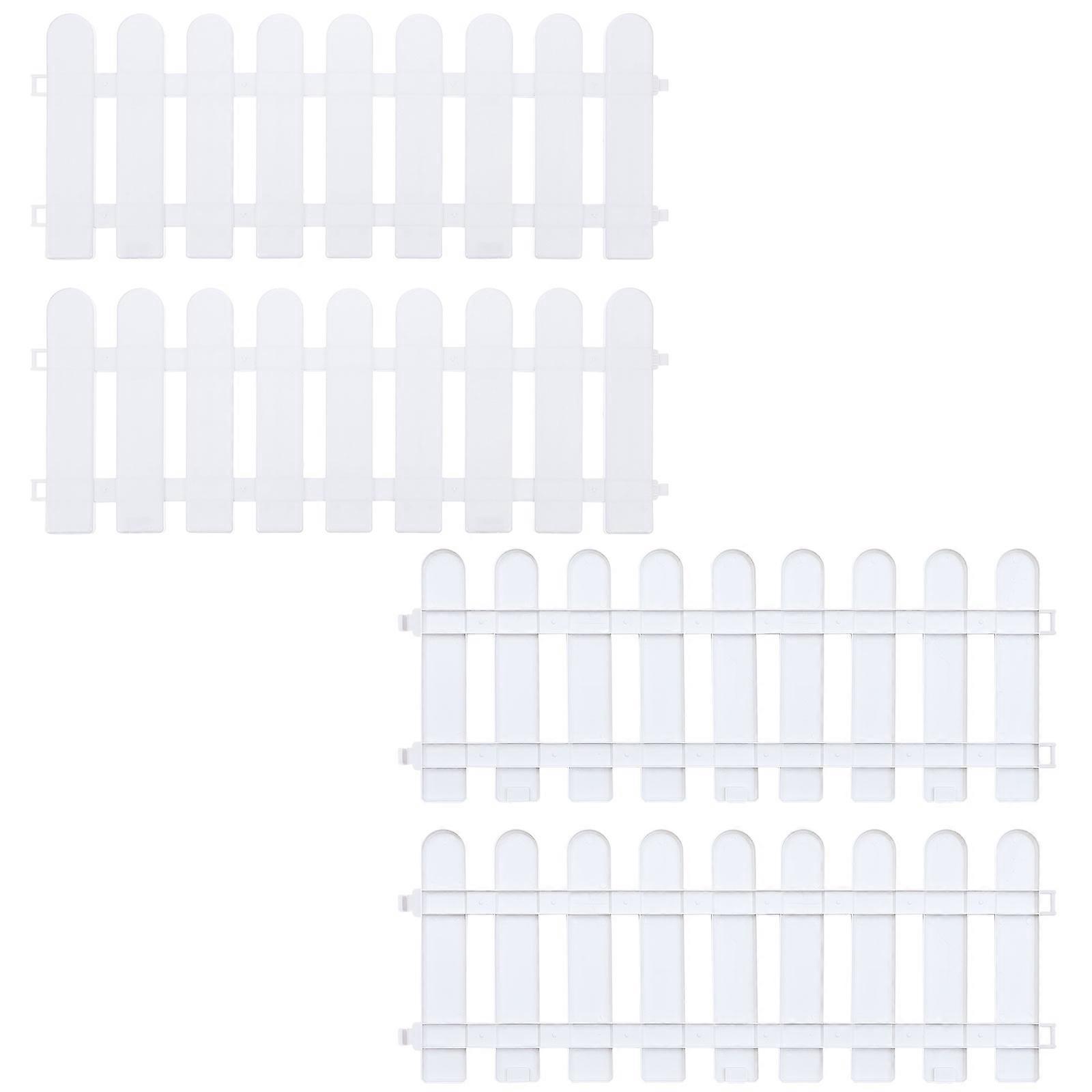 سياج حديقة صغير مزخرف 4 قطع سياج بلاستيكي أبيض لأصحاب المنازل والبستانيين 50X16 سم تصميم مقاوم للطقس