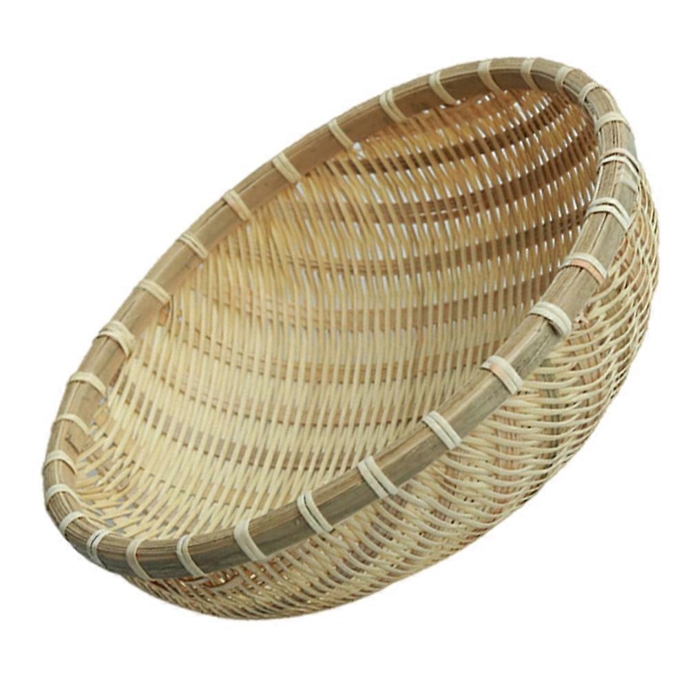 Bamboo Basket Storage Basket For Home Use Kitchen Organization Khaki Rectangular Design 1Pack