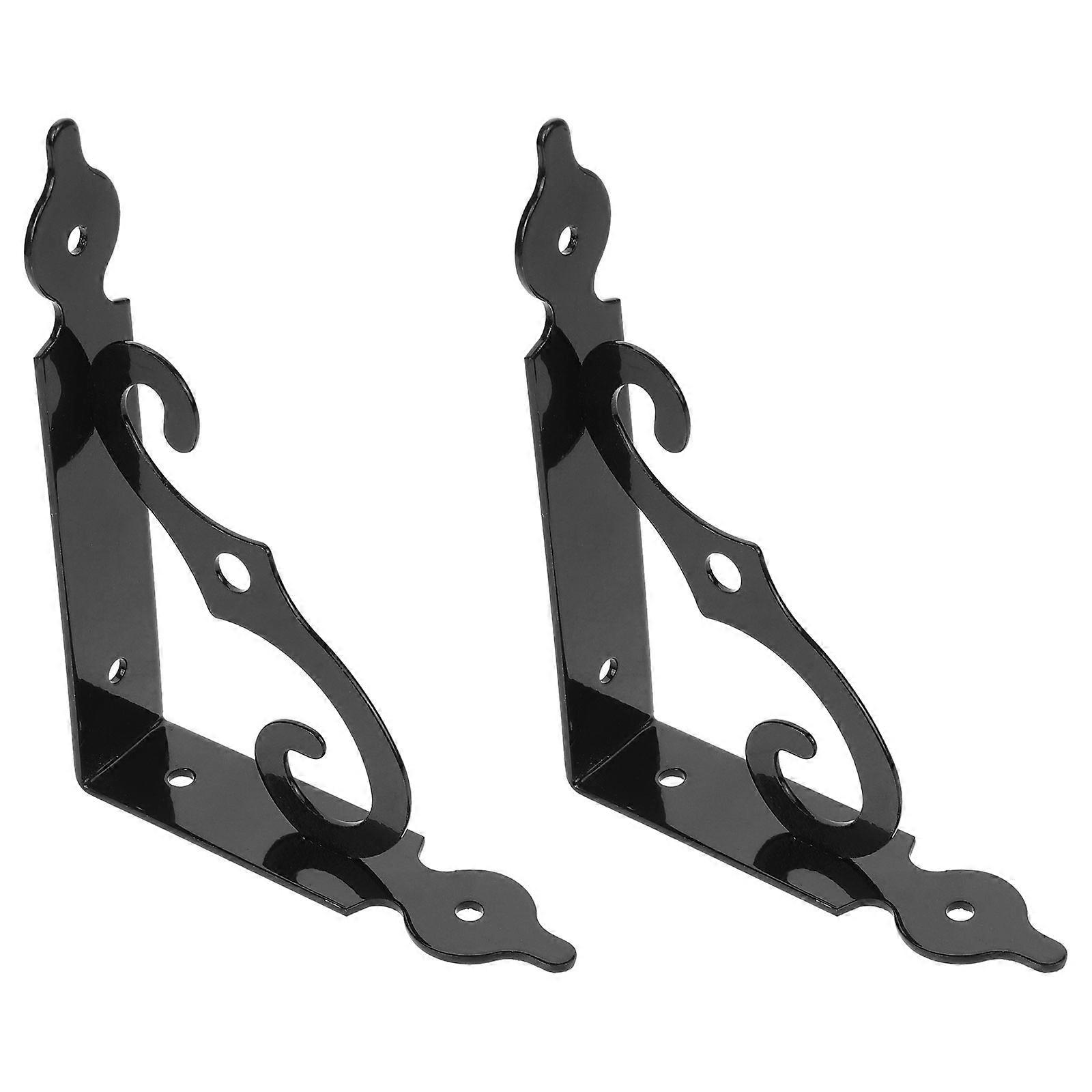 2pcs Heavy Duty Wall Mounted Floating Shelf Brackets, Sturdy Metal Support for Storage Shelves, Invisible Design, Easy Installation for Home Decor