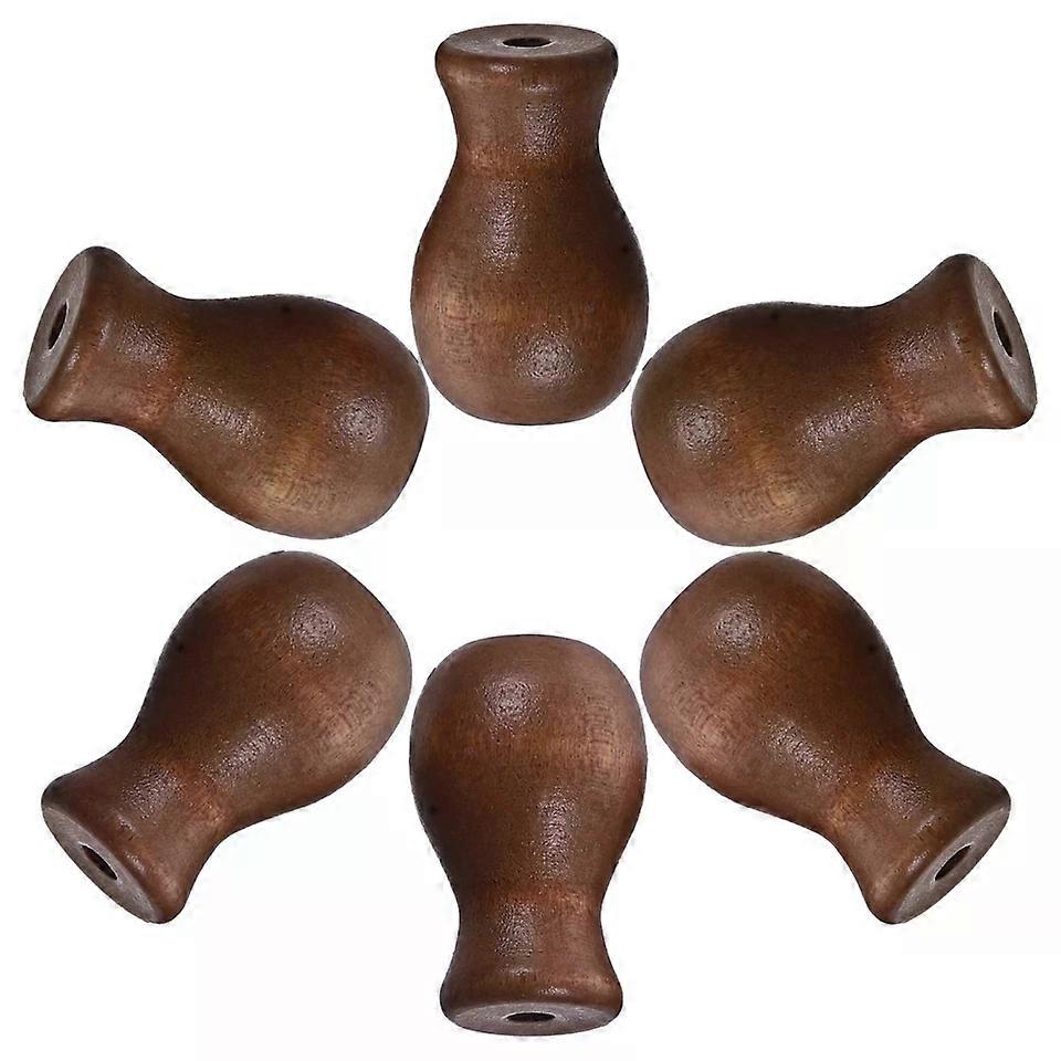Wooden Pendant Accessories, 6 Pcs Cord Tassles Pull Knobs for Window Blinds