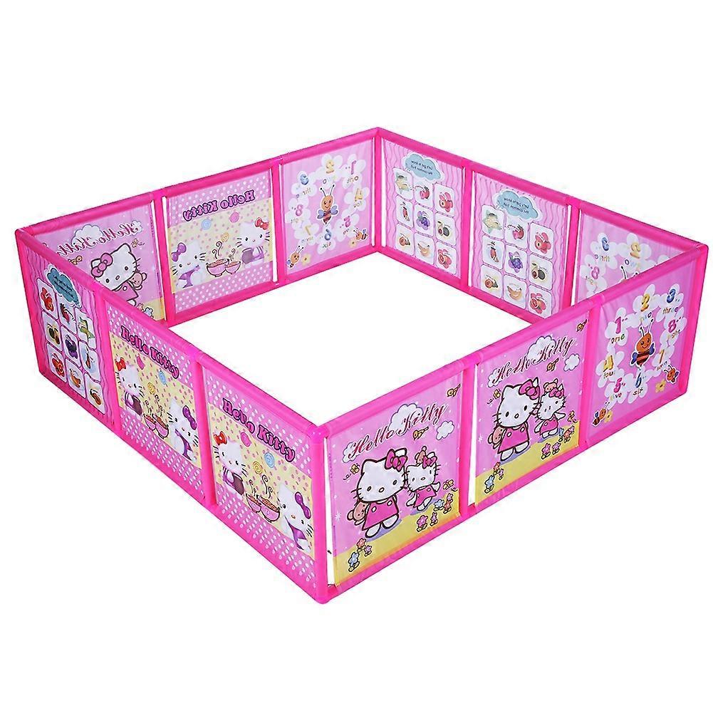 Baby Activity Playpen Toddler Game Fence Indoor Game Fence Playhouse Safety Fence(Pink)