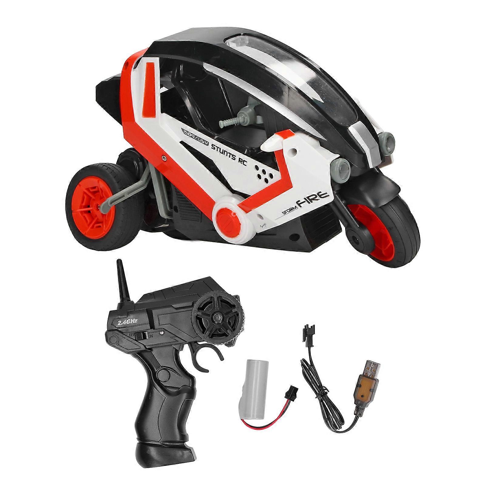 1:8 RC Drift Motorcycle High Speed 3 Wheeled Remote Control Stunt Motorcycle for Children Outdoor Orange