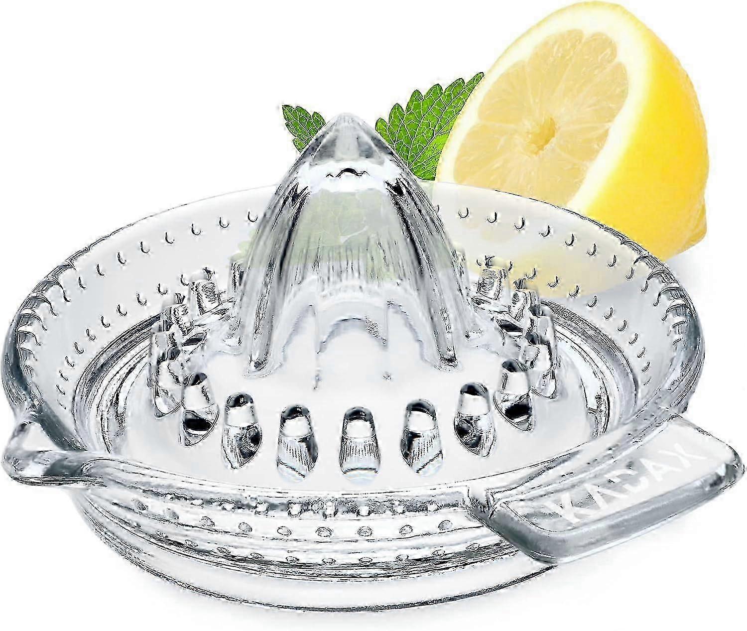 عصارة الحمضيات الزجاجية اليدوية - عصارة الليمون الشفافة مكبس يدوي للجير والبرتقال