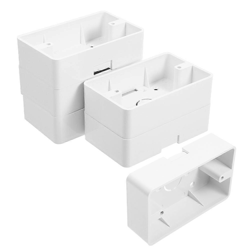 6pcs Wall Mounted Plastic Junction Box, Shallow Electrical Switch Box for Home Office, Surface Mount Enclosure for Multiple Devices, Neat Installation