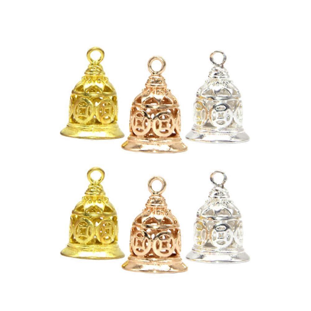 DIY Hollow Copper Bells with Wealthy Symbol for Costume and Keychain Projects
