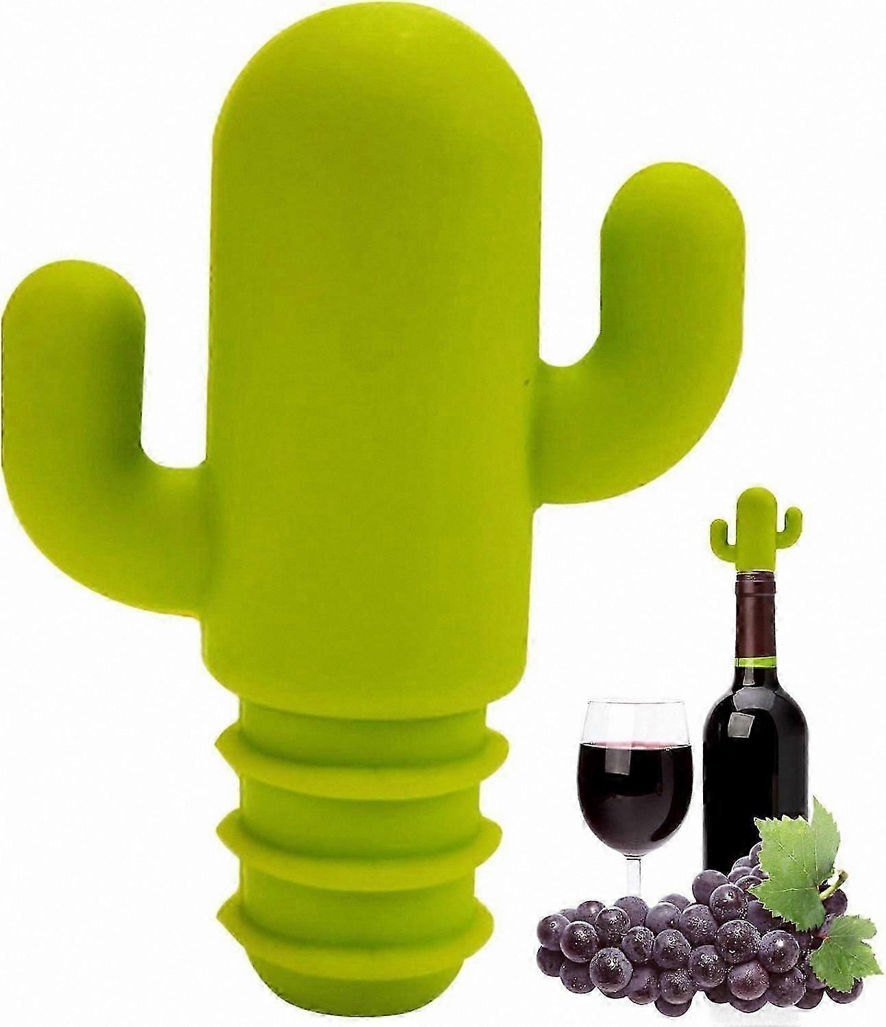1pc Unique Silicone Bottle Stopper, Cactus Design Wine Cork, Reusable and Creative Red Wine Stopper for Bottles