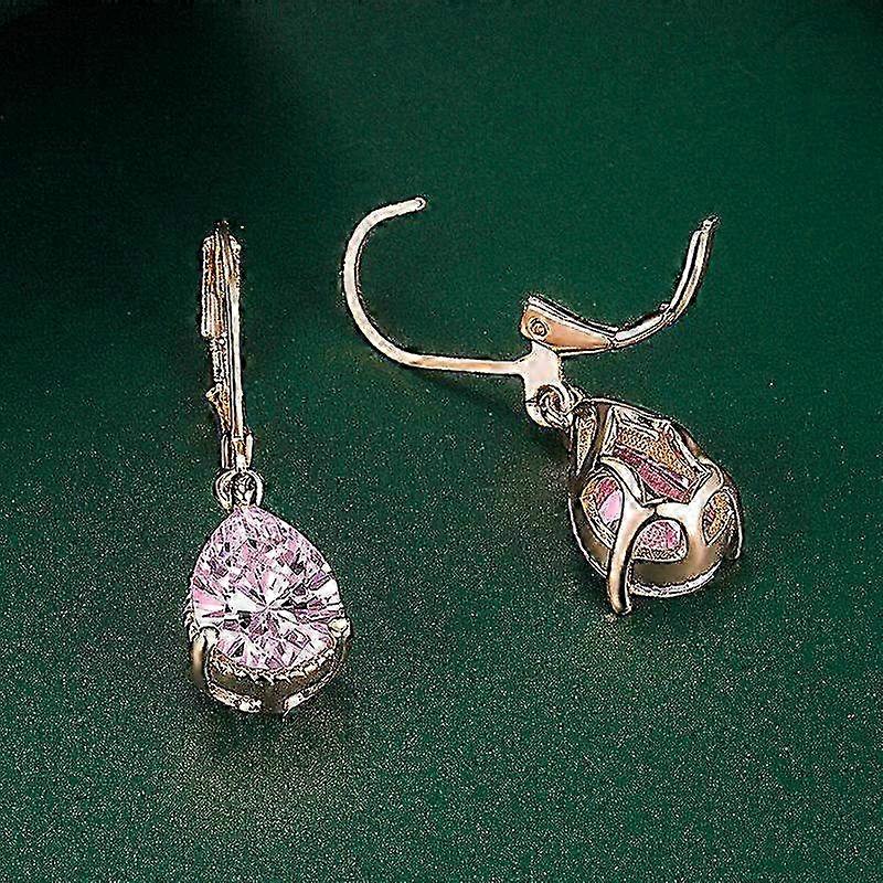 BELLA BOX Drop Stud Earrings avec diamant jaune et rose - Accessoires de fête élégants pour un look glamour