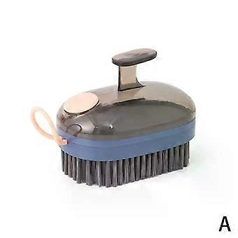 Automatic Liquid Cleaning Brush Portable Plastic Bristle Brush Soft Kitchen Soap Liquid Cleaning Bathroom Dispenser G8K1