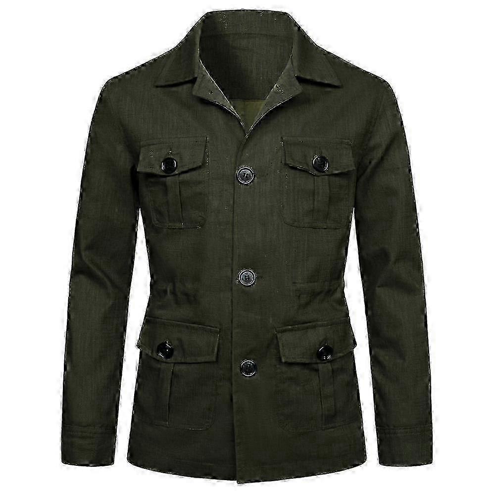 Men's safari jacket, Suitable for spring and autumn, 92% polyester fiber, Multiple sizes available