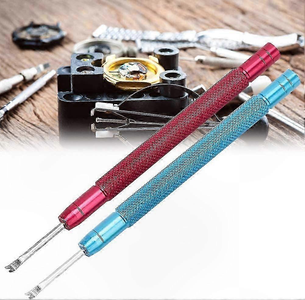 2-Pack Watch Hand Removers, Lever Style Puller Tool for Watch Repair (Red & Blue)