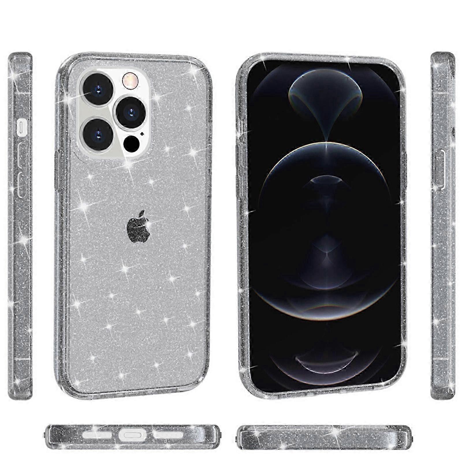 iPhone 15 Pro Max/15 Ultra için Kılıf Şeffaf Parıltı, Bling Sparkly Sert PC Kapağı, Kadınlar Kızlar için, Şeffaf Koruyucu Kılıf 15 Pro Max/15 Ultra