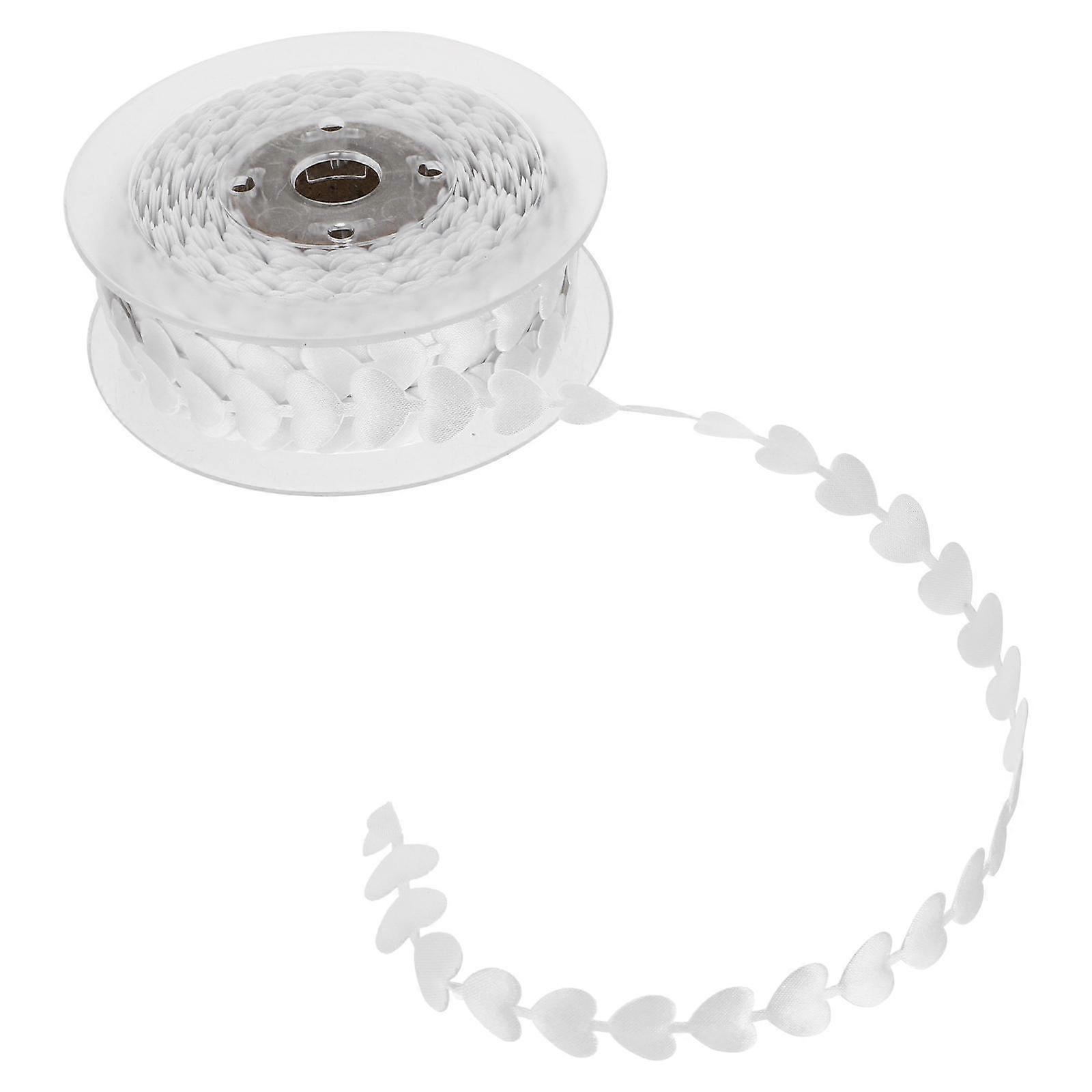 Heart Shaped Ribbon Shape Ribbon for Decor 1 Roll White