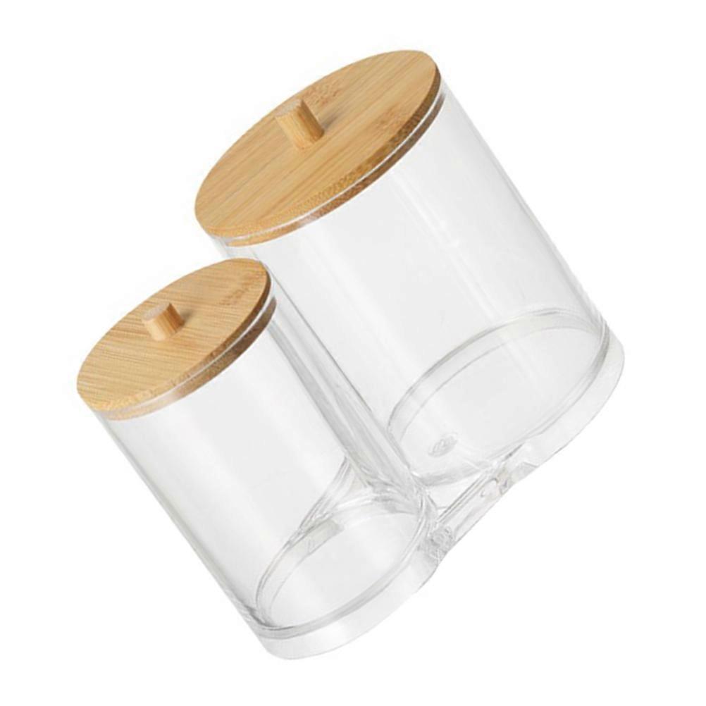 Bamboo Lids Swab Organizer for Home Storage Made of Composite Material Multi Color 7.8 Inches