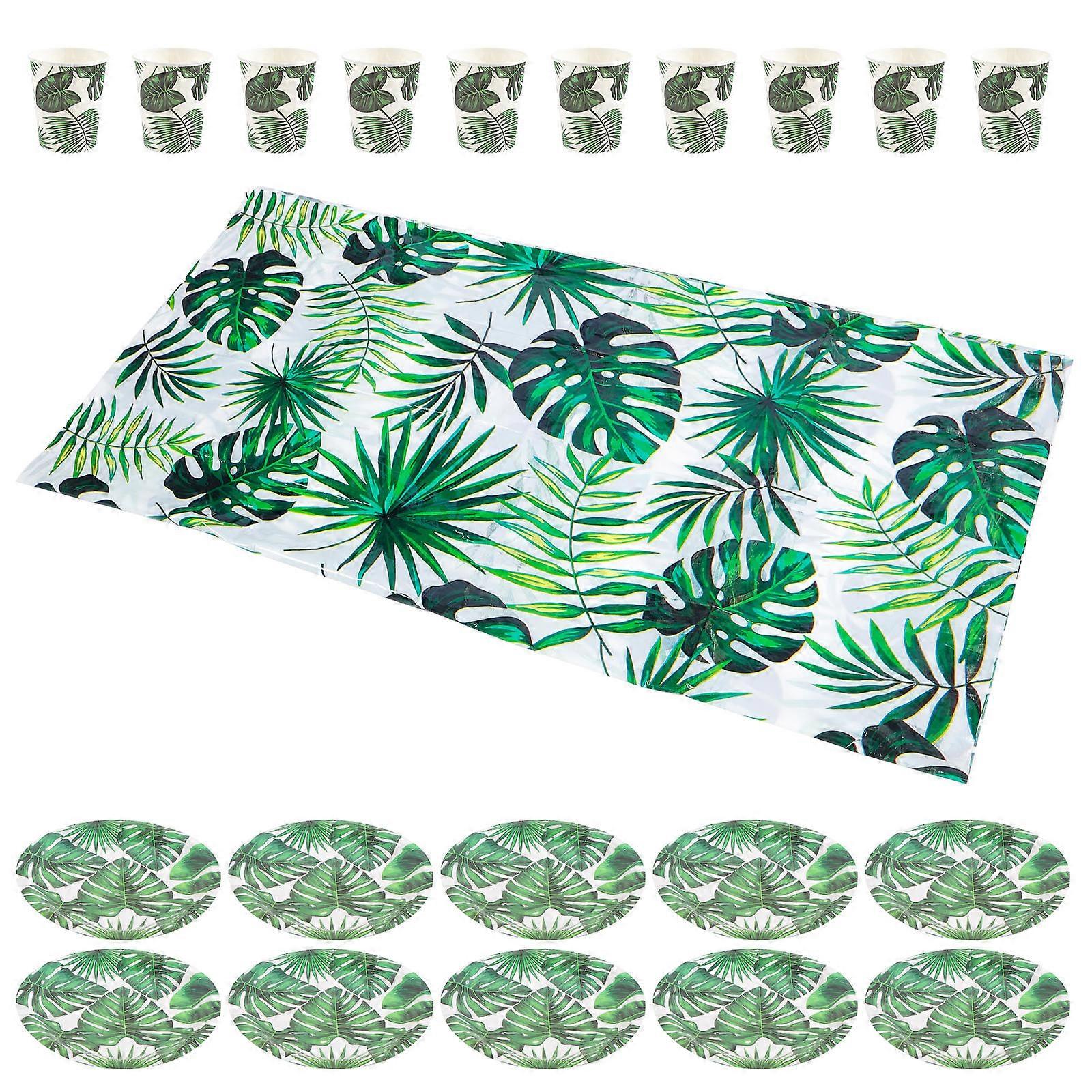 Hawaiian Luau Party 1 Set Decorative Paper Green Convenient For Birthday Weddings And Graduation Parties