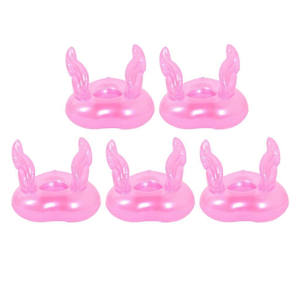 Beverages Cup Holder 5Pcs Inflatable Angel Shape Pool Floats Perfect For Friends Summer Fun Pink