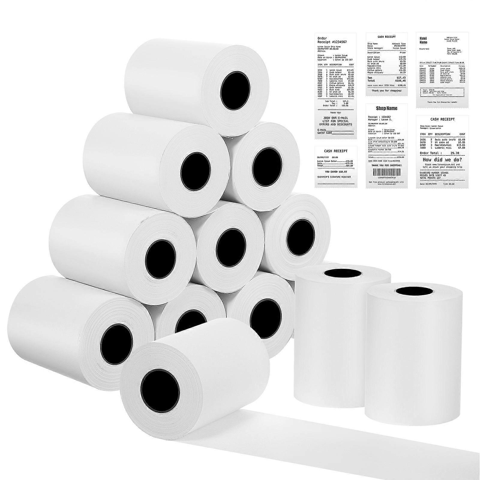 Thermal Printer Paper 100 Rolls   Thick Credit Card Receipt Paper for POS Machines, Smooth & Clear Print for Business Use