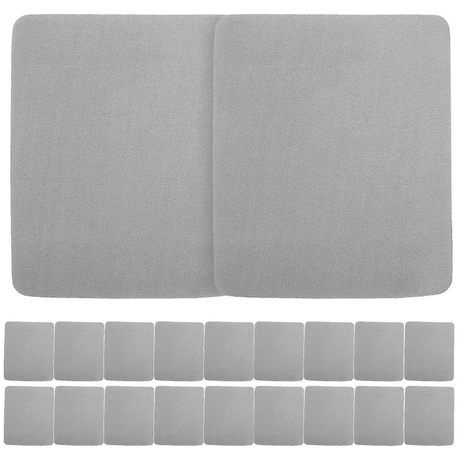 Rectangle Suede Cleaning Cloths For Eyeglasses And Screens Daily Use Stylish Grey 20Set