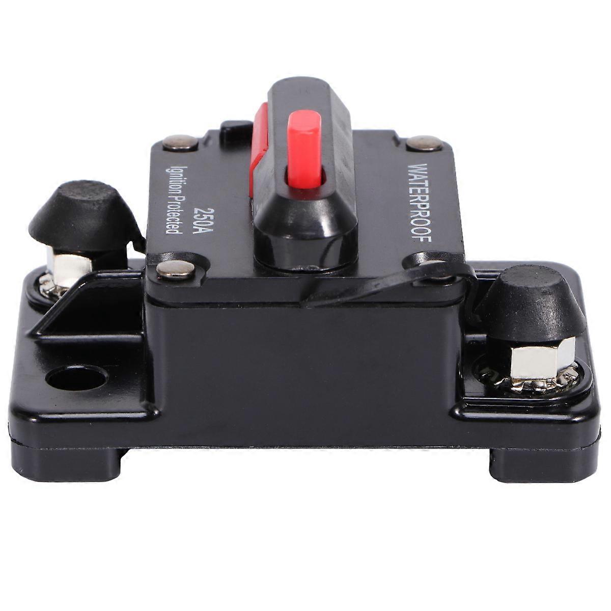 250A Waterproof High Amp Manual Reset Dual Circuit Breaker Black