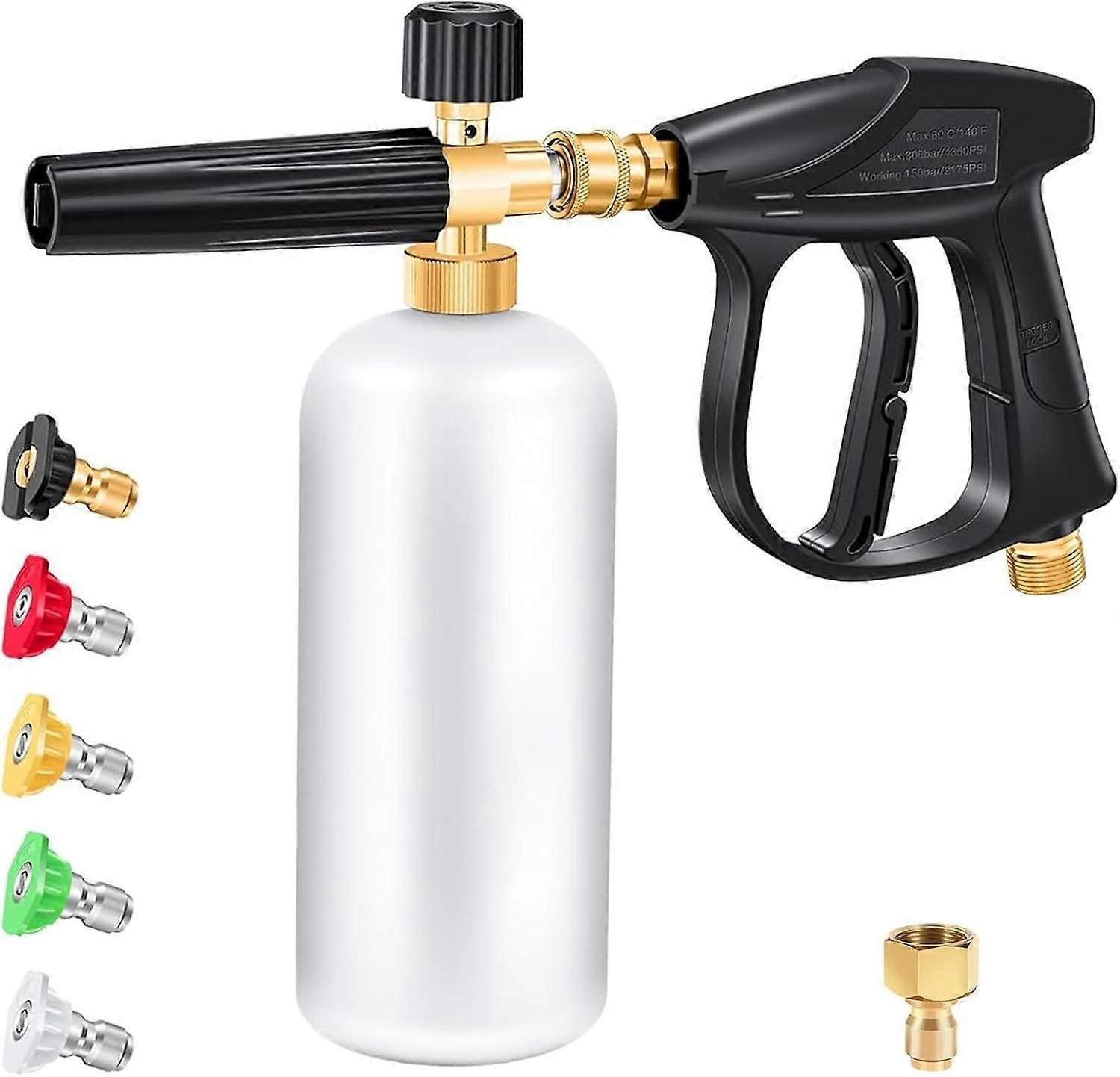 Foam Cannon Short Pressure Washer Gun 1/4 Inch Quick Connector,  Applicable To M22-14 Threaded Inter
