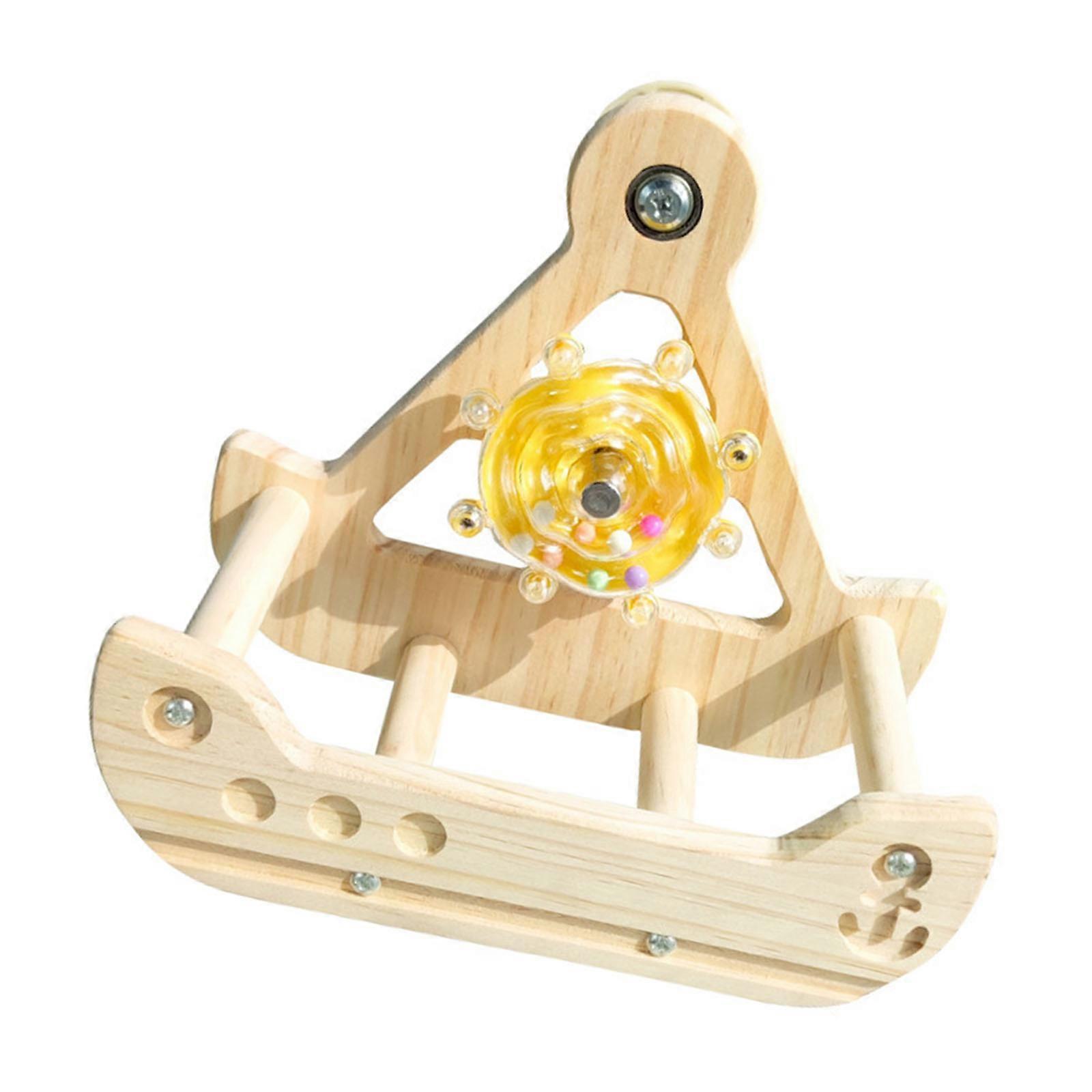 Dynamic Parrot Play Gym With Rocking Motion Safe Chewable Standing Perch Toy For Small Bird Engagement and Entertainment Multicolor