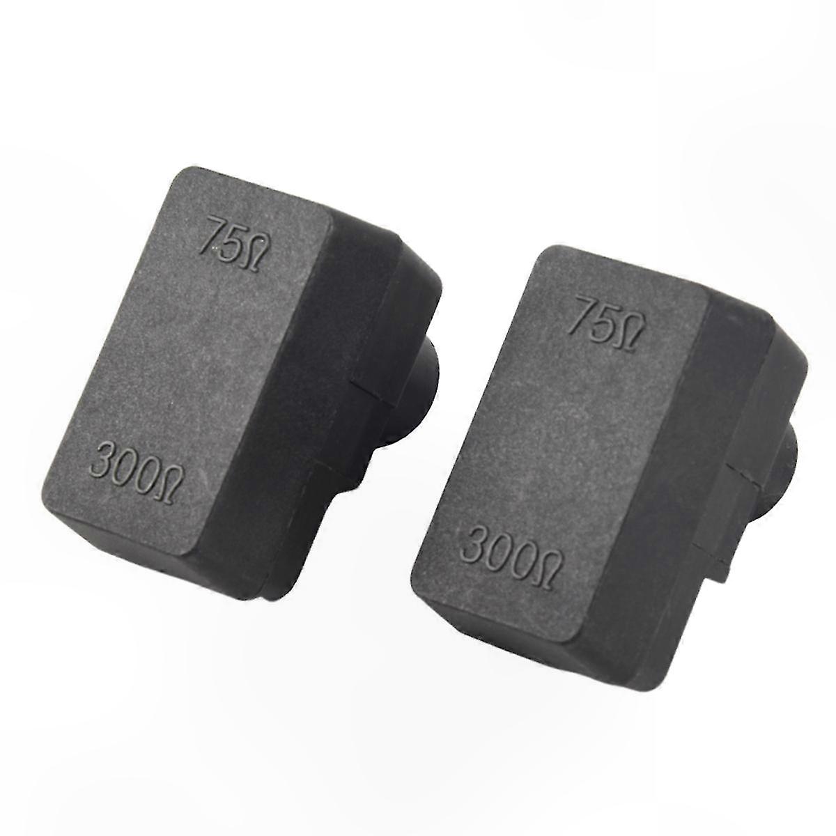 2-Pack Coaxial Adapter for TV Antenna Matching 300/75 Ohm F-Type Connection