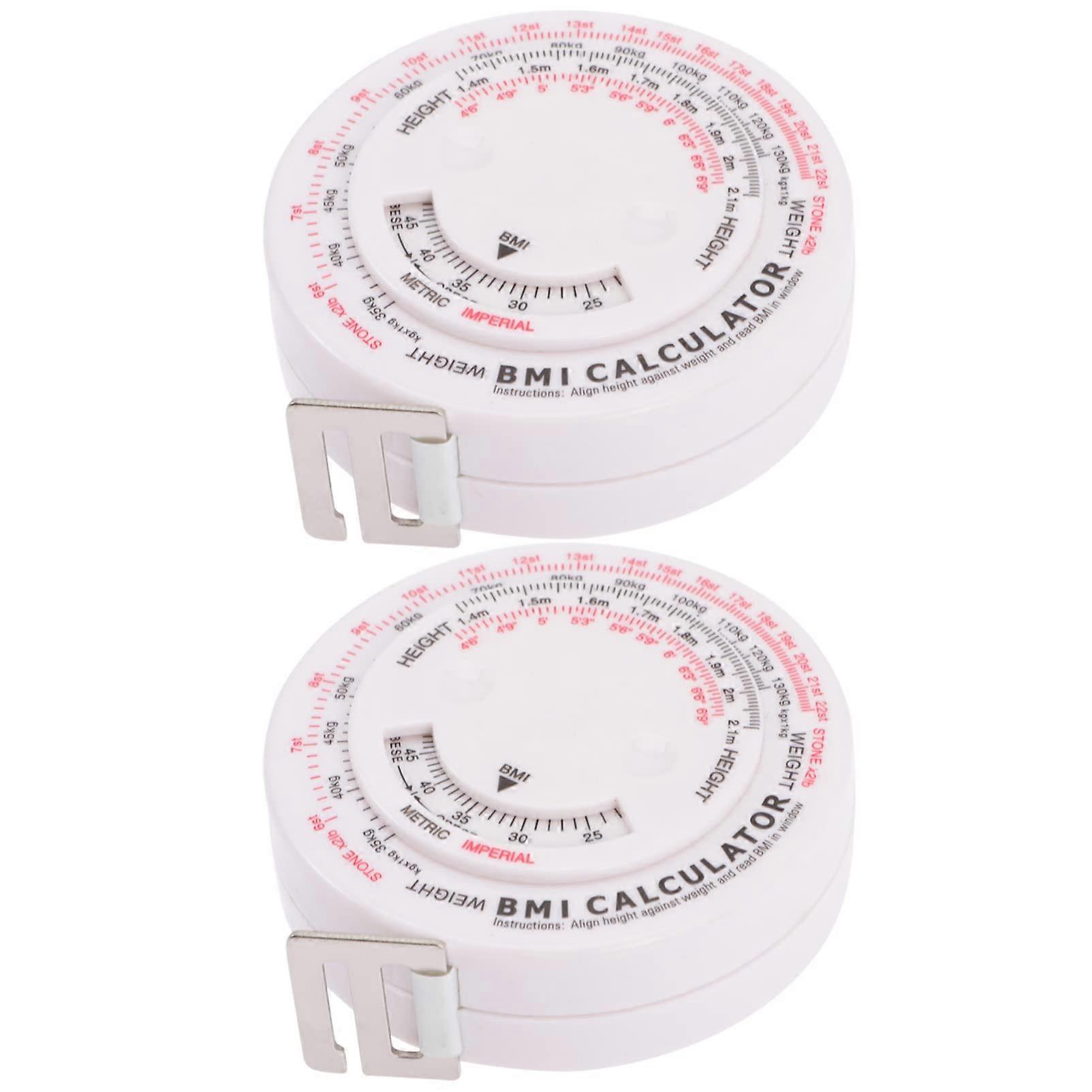 BMI Body Measuring Tape Set of 2, Portable Multifunctional Tool for Waist Size and Health - Lightweight, Space-Saving Design