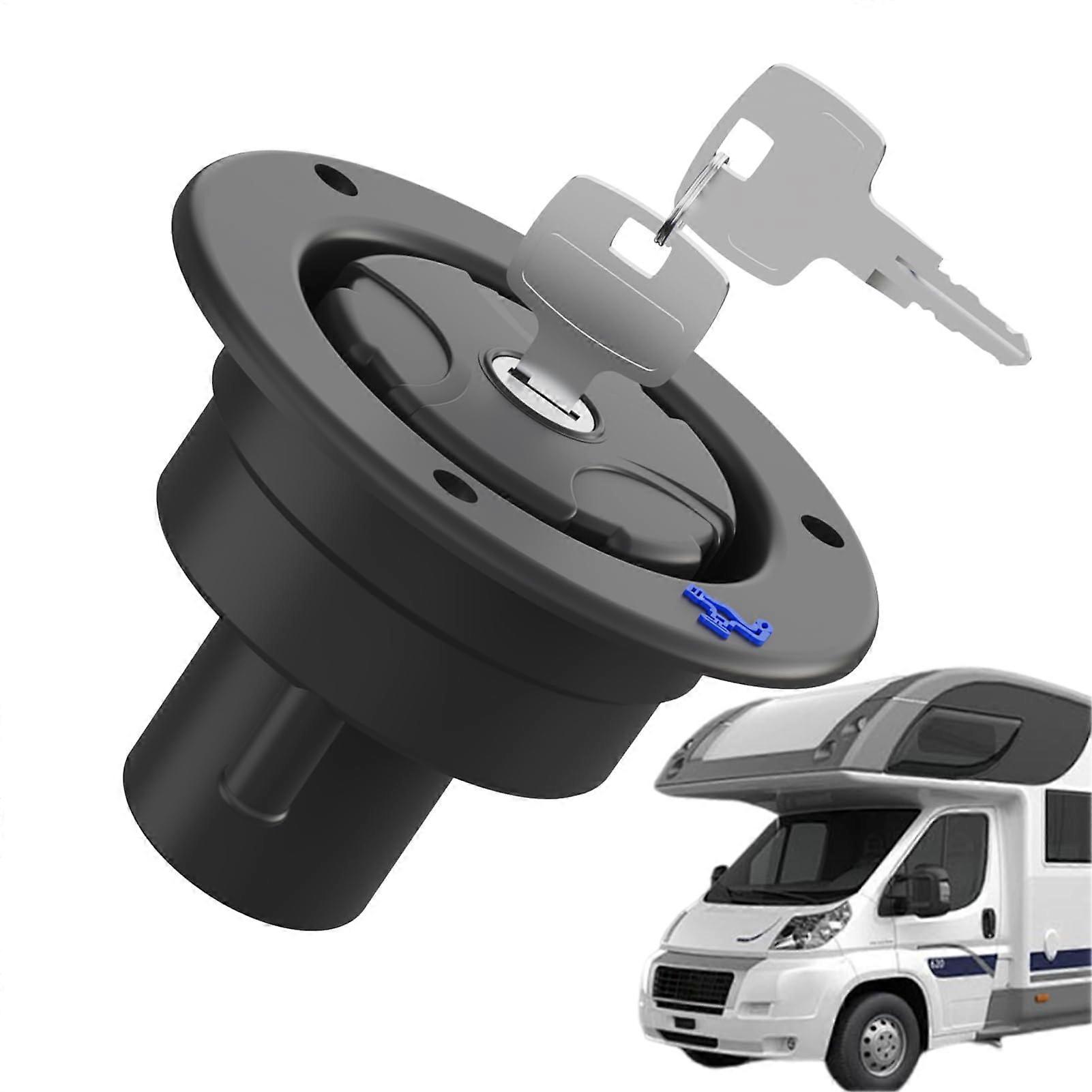 Lockable RV Fresh Water Cap With Key, Dustproof And Leakproof City Water Connection Replacement Cap, Caravans, Black