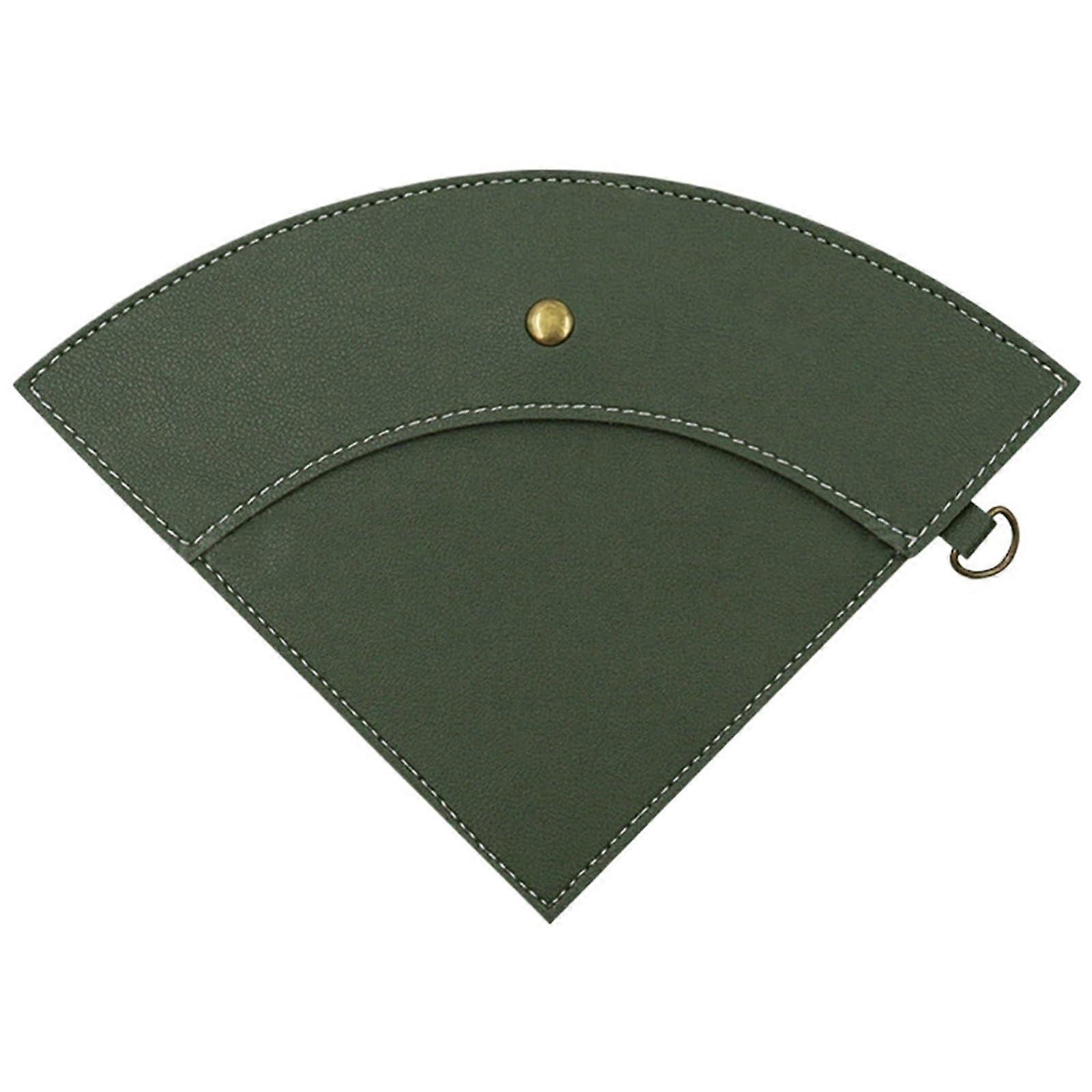 Coffee filter holder 2 pieces  leather storage bag for coffee dripper (Green)