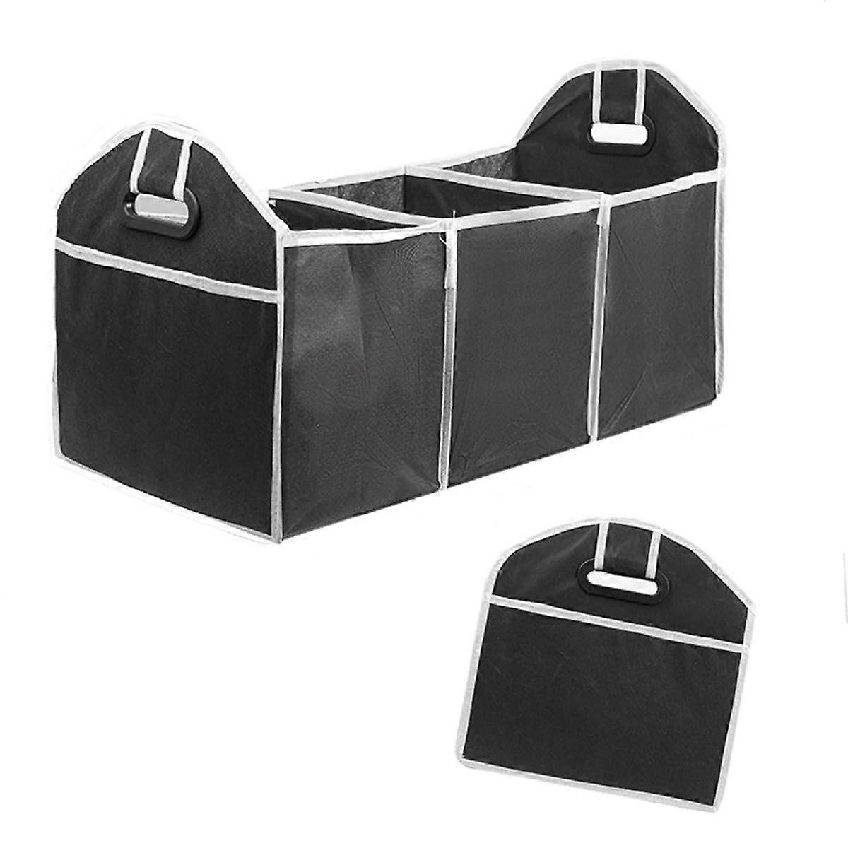 Car Boot Organiser Foldable Multi-Compartment Trunk Bag With Handle Compatible With Cars And Trucks