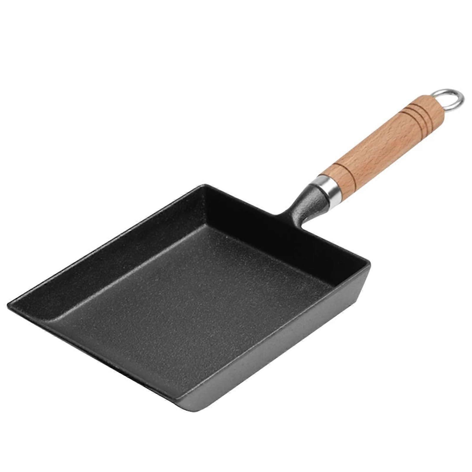Omelette Pan Cast Iron Non-Stick Frying Pan for Tamagoyaki and Egg Pancakes, Black Kitchen Cookware, Gas Stove Compatible