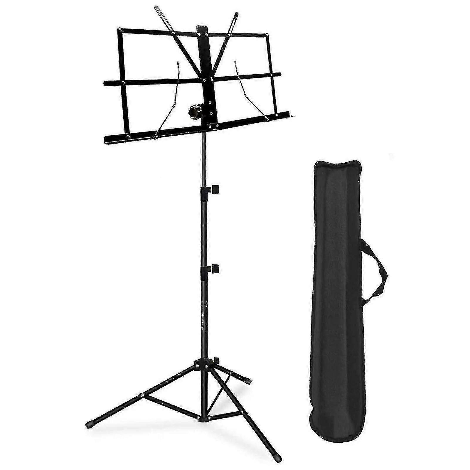 Adjustable Black Sheet Music Stand - Portable & Sturdy for Performances & Practice