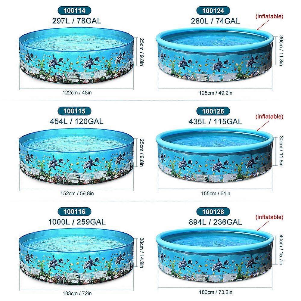 Portable Inflation-free Hard Plastic Swimming Pool Folding Pool Family Swimming Pool Round Swimming Pool for Babies Kids Adults