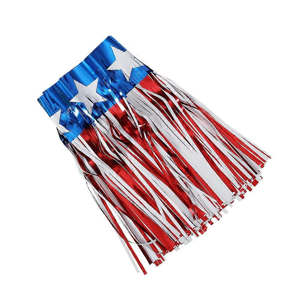 Independence Day Red White Blue Tinsel Fringe Garland Banner 1Set for Decorations