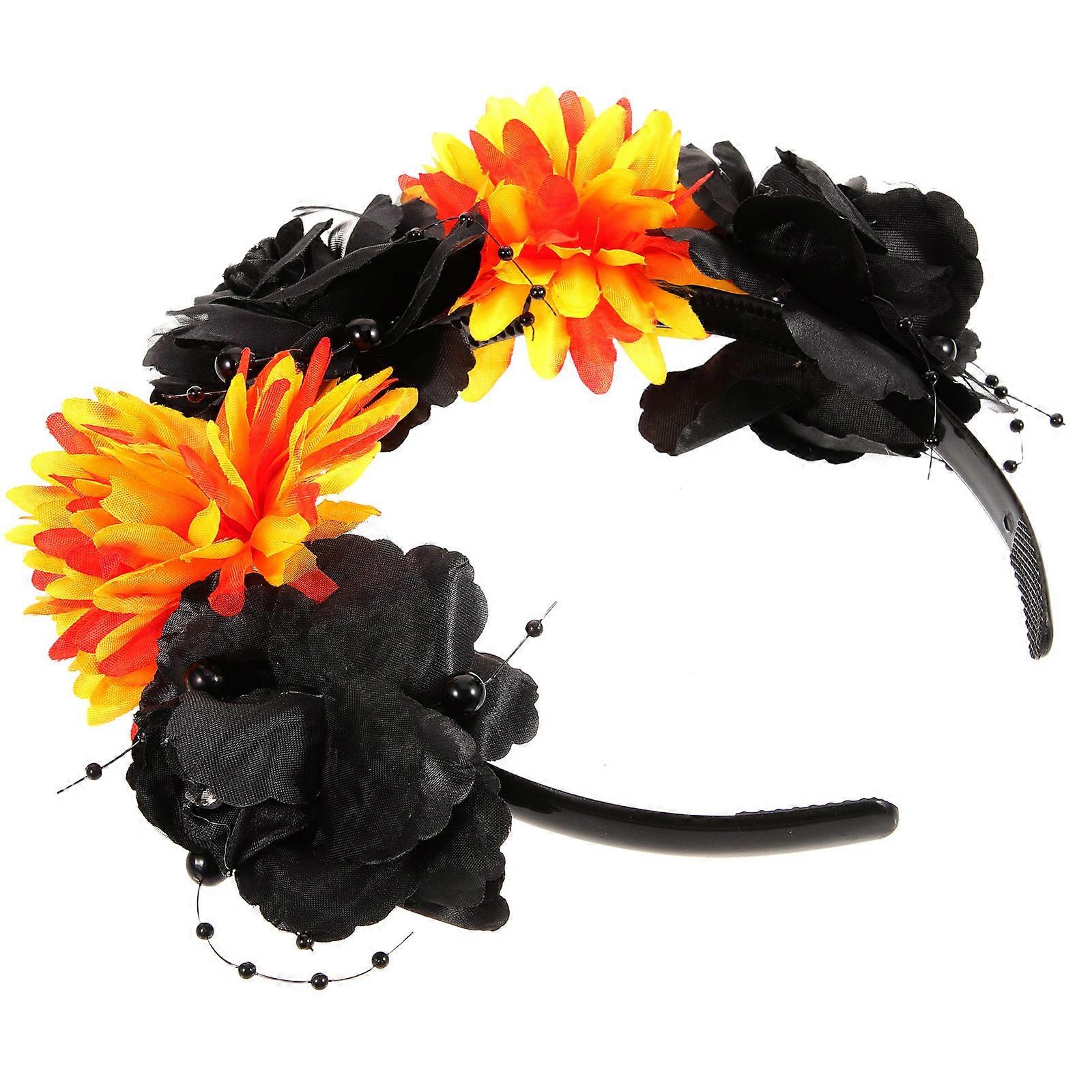 Gothic Flower Headband for Women – Halloween Hair Accessory with Decor for Cosplay, Parties, and Festivals – Comfortable Cloth Material, Unique