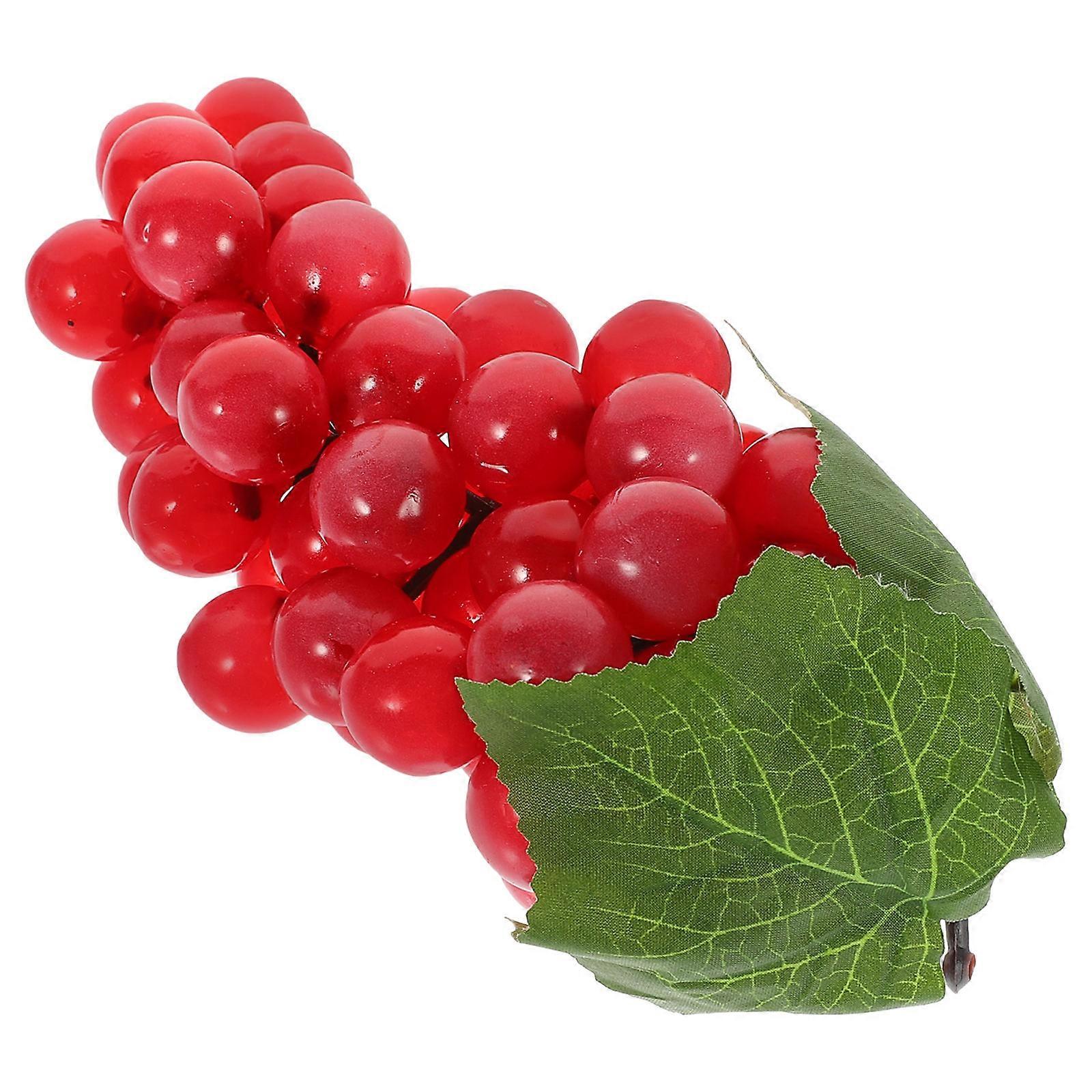 Artificial Grape String for Decor Foam Material Red Color Lifelike and 70 Characters