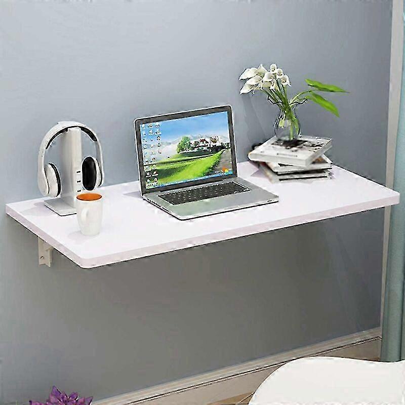 Wall-Mounted Folding Table for Kitchen & Workbench, Space-Saving White Design