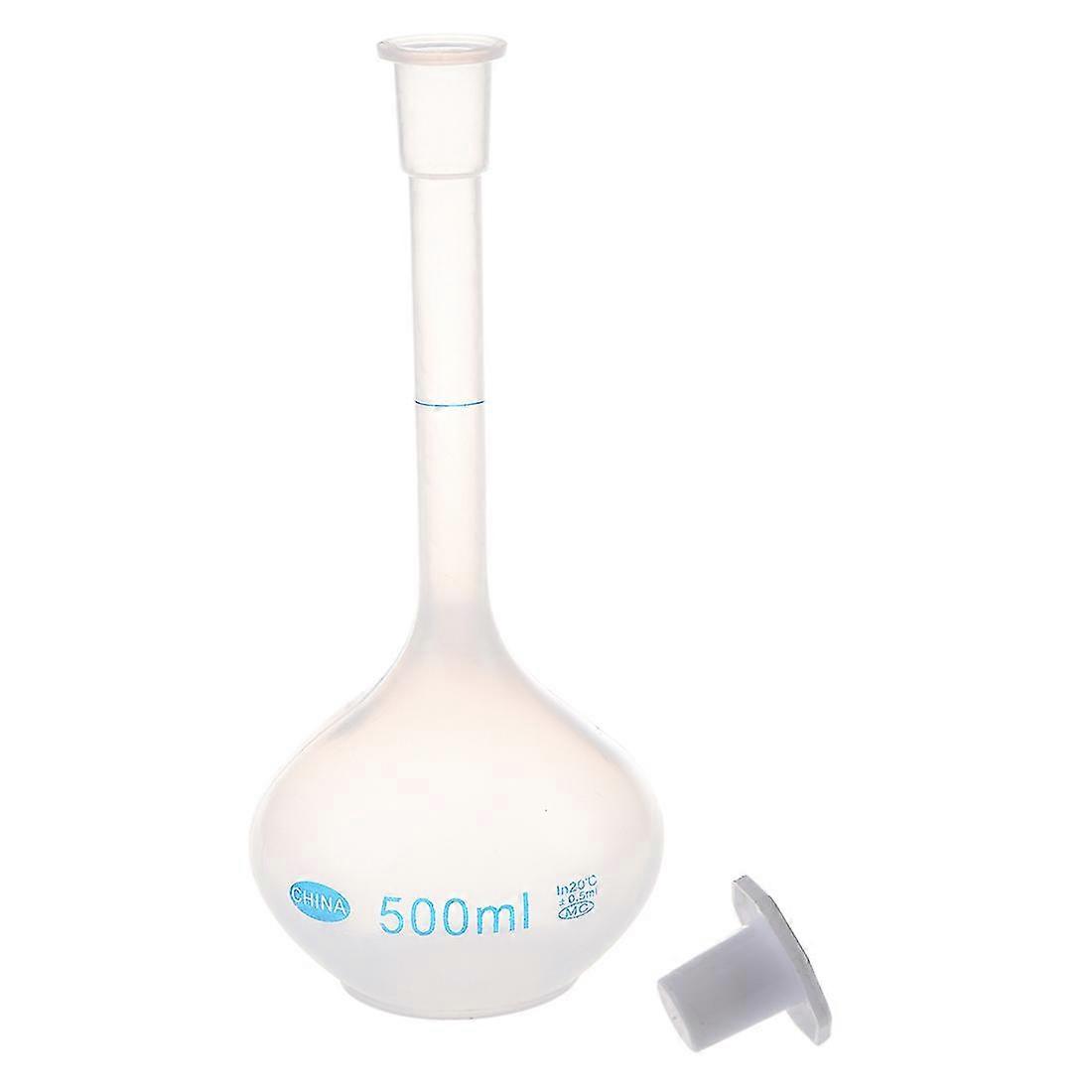 Pallone di misurazione volumetrico in plastica bianca trasparente a collo lungo da 500 ml