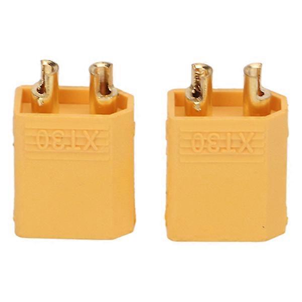 2pcs XT30 Male Connector High Current Durability Strong Compatibility Yellow RC Parts for RC Car Models Airplane Model